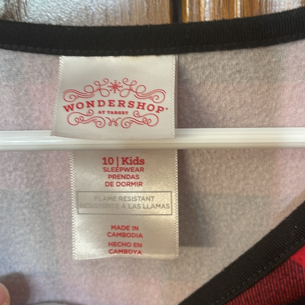WONDERSHOP UGC Girls Size 10 Red Black Buffalo Check Ruffle Nightgown - Picture 6 of 12